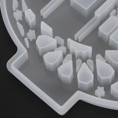6pcs Silicone Resin Mould Unique White Silicone Crystal Castle Mould With Base Resin Casting Moulds Table Home Decor