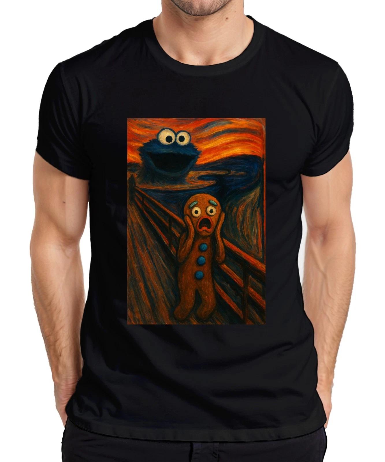 Gingerbread Man Scream Cookie Monster Dusk Scary Mardi Gras Carnival Mens T-Shirt- 4XL