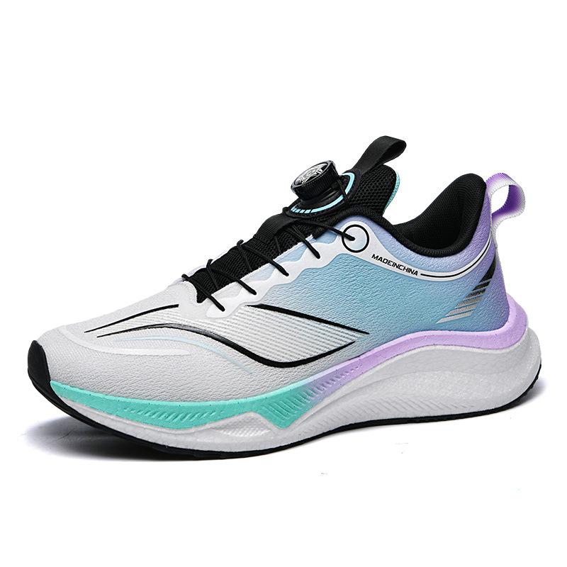 

2025 new mesh lightweight cushioning rotating buckle couple running shoes summer sports shoes casual breathable men s shoes 36