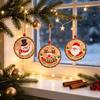 Colorful Painted Christmas Wooden Pendant Round Tree Decoration
