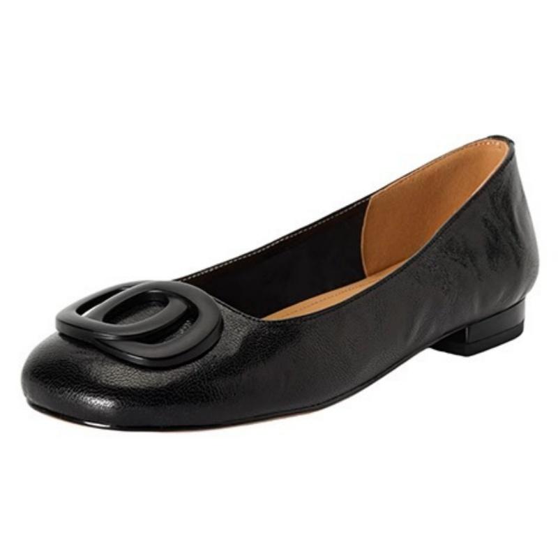 Nové Všestranné Mokasíny s Hrubým Podpatkem a Kovovou Sponou 2025 Mary Jane Kožené Kulatá Špička Dámské Ploché Boty Měkká Podrážka Dámské Boty