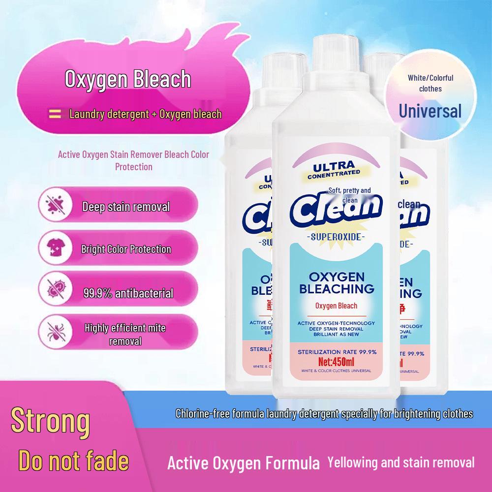 Rouxiao Oxygen Bleach Detergent for Stain Removal, Whitening, Yellowing Prevention, and Color Protection.