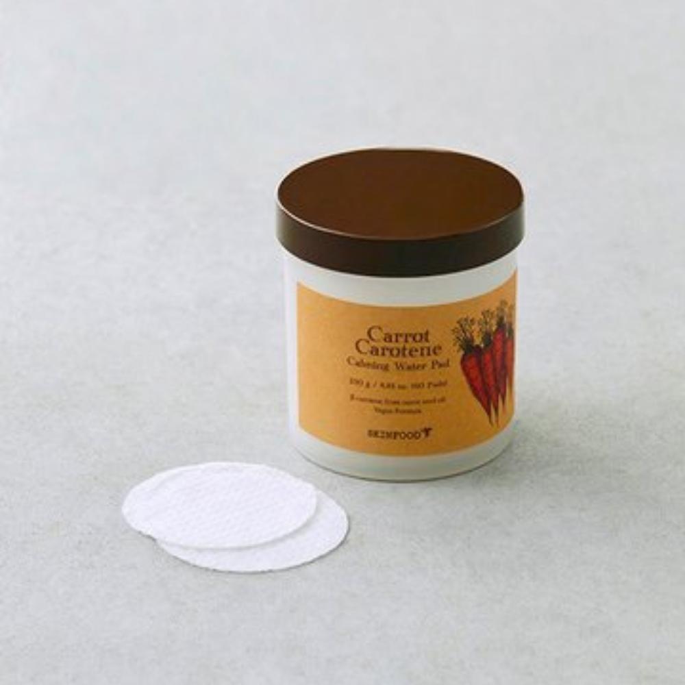SKINFOOD Carrot Carotene Calming Water Pad 60ea, Hydrating & Soothing Face Mask, K-Beauty
