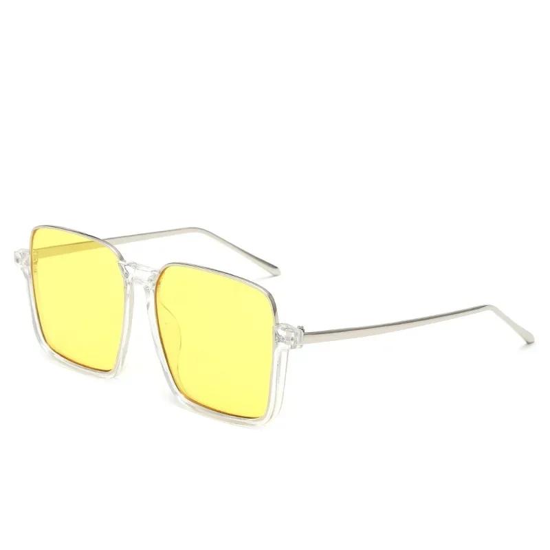 Vintage Large Frame Glasses Fashion Style Same Face Big Face Slimming Women'S Street Photography Sunglasses Uv Protection
