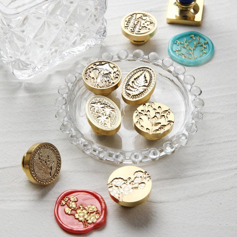 Retro Wachssiegelstempel Frühlingsblumen Sakura Siegelstempelkopf für Hochzeitseinladung Geschenkverpackung Karten Umschlag Scrapbooking