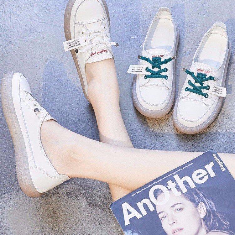 Soft Leather Little White Shoes Women's 2025 Autumn New Beef Tendon Sole Shallow Mouth Lazy Shoes Internet Celebrity Soft Sole Student Single Shoes W