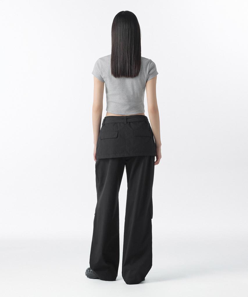 MUSINSA STANDARD WOMAN Women'S Wrap Skirt Parachute Pants [Black]