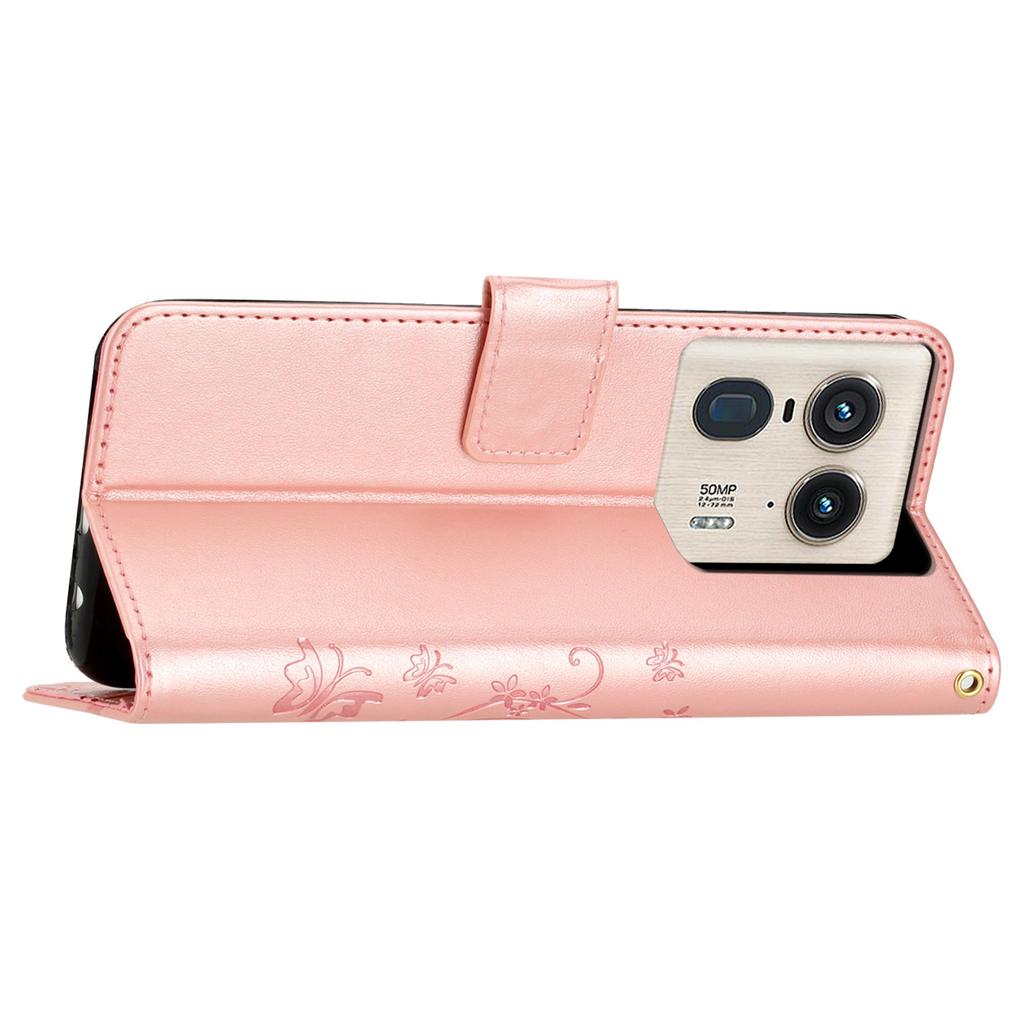 Für Motorola Edge 50 Ultra 5G/Moto X50 Ultra 5G Hülle Schmetterling Blume Lederhülle