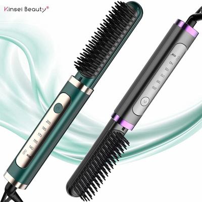 Multifunctional Electric Hair Straightener Brush Heated Brushe Ceramic Curler Hot Comb Men Beard Hair Straight Tool
