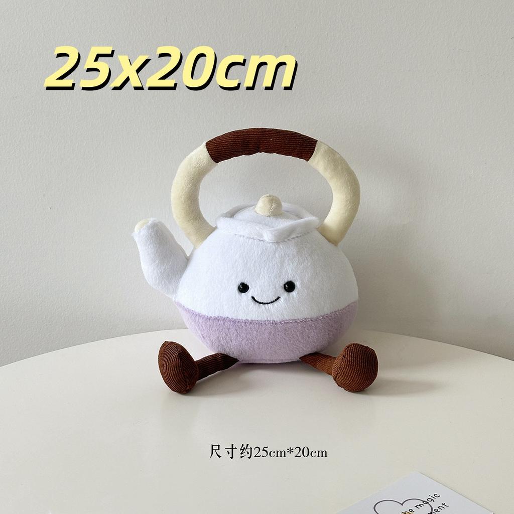Kawaii Nachmittagstee Set Plüschtiere Niedliche Teekanne Tasse Kuchen Kuscheltiere Weiche Plüschtiere Für Mädchen Geschenke Heimdekoration Kawaii Plüschtiere