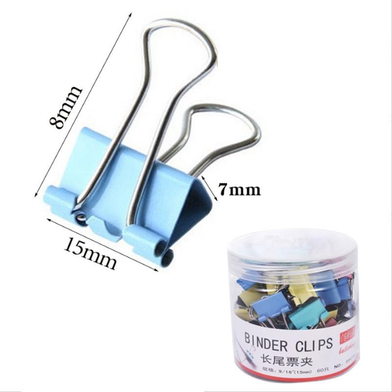 60pcs Mini Binder Clips Color Binder Clip Small Paper Clip 15mm Micro Size Office Clips for Home School Office Business