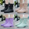 2025 Women's Mid-Calf Rain Boots - Edge Binding, Anti-Abrasion, Lightweight, Rubber Kitchen Cover Shoes