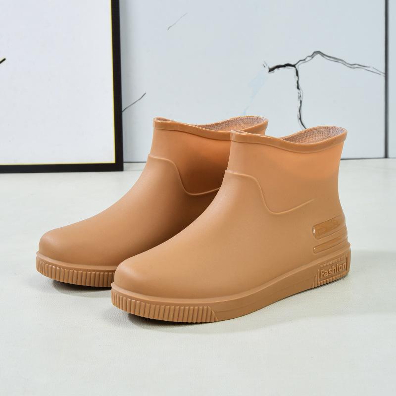 Women's Rain Shoes Low Tube Fashion Water Shoes New Non-slip Rain Boots Durable Kitchen Adult Warm Water Boots Rubber Shoes
