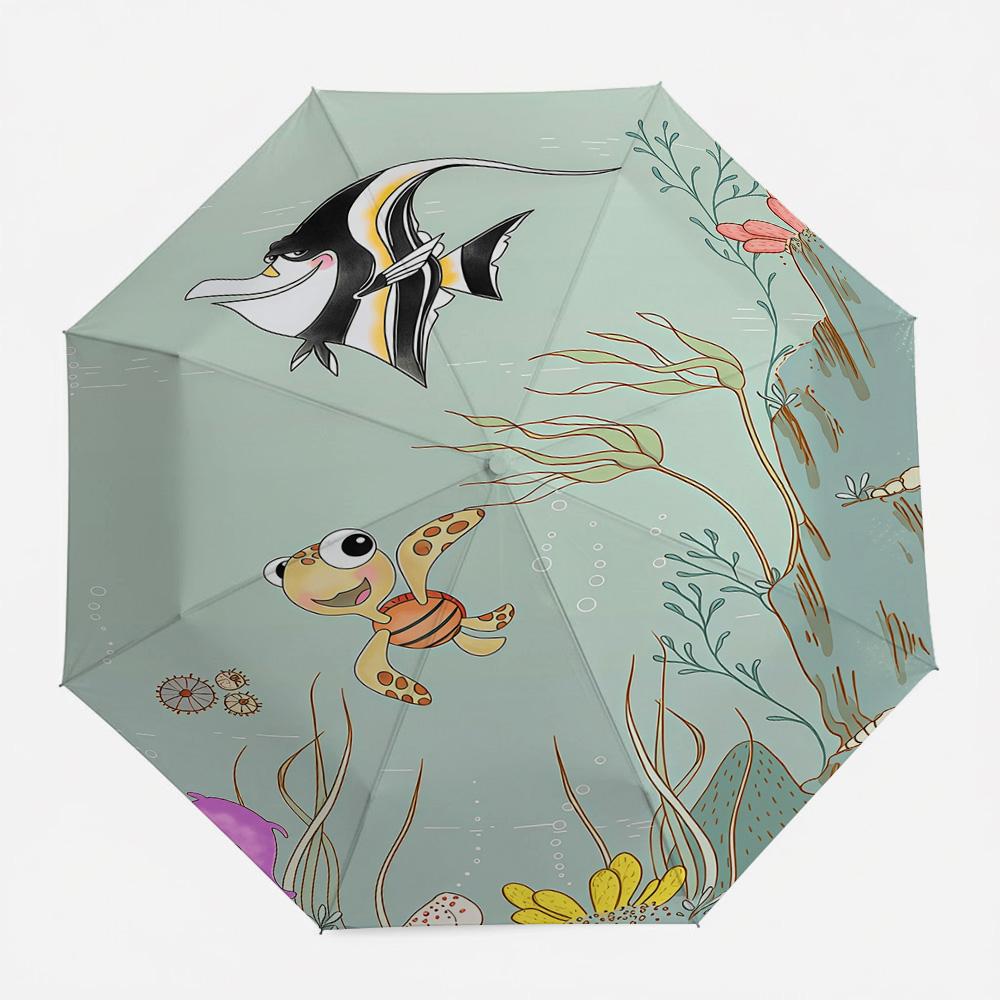 Disney Mickey Mouse Yellow Black Splatter Print Automatic Folding Umbrella, Cute Cartoon Mickey Windproof Waterproof Travel Umbr