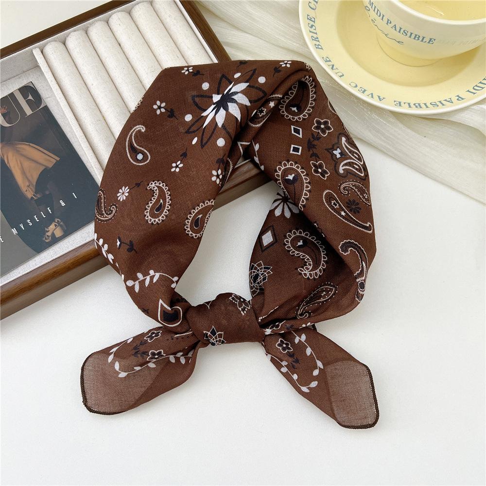 Kleiner quadratischer Schal aus Baumwolle und Leinen, Seidenschal, Damen, Frühling und Herbst, neuer Stil, künstlerischer und vielseitiger, modischer Stirnbandschal mit Temperament