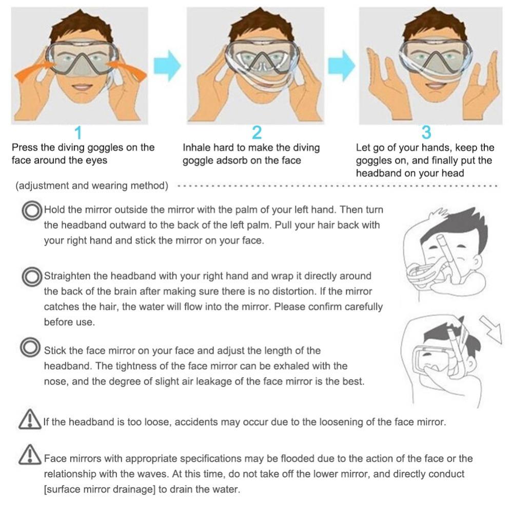 Tempered Glass Diving Goggles Large Frame Swimming Glasses Snorkeling Goggles  Swimming