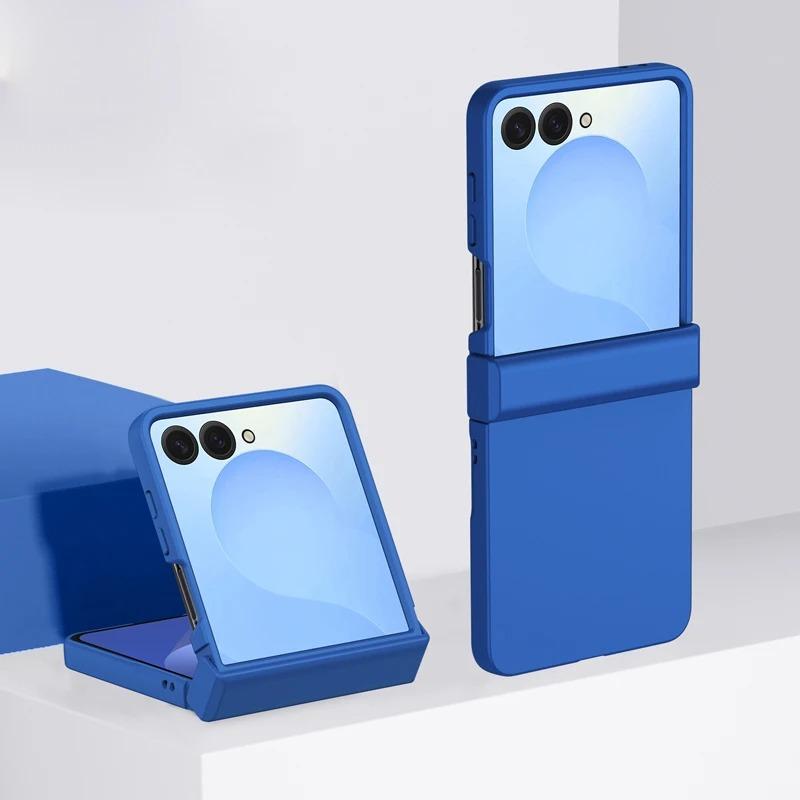 Hinge Protective Solid Color Shockproof Folding Phone Case For Samsung Z Flip 7 6 5 4 3 ZFlip7 Flip6 Flip5 5G Hard PC Slim Cover