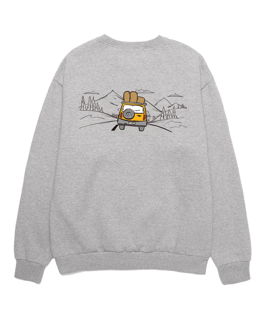 VANNWORKS Retro Camping Oversized Sweatshirt (Vls0015) Melange Grey (Type A)