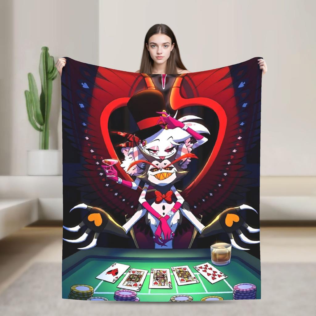 VOX H-Hazbin Hotel Alastor Game Flannel Blankets Super Soft Throw Blanket for Home Decor Office Print Bedspread Sofa Bed Cover