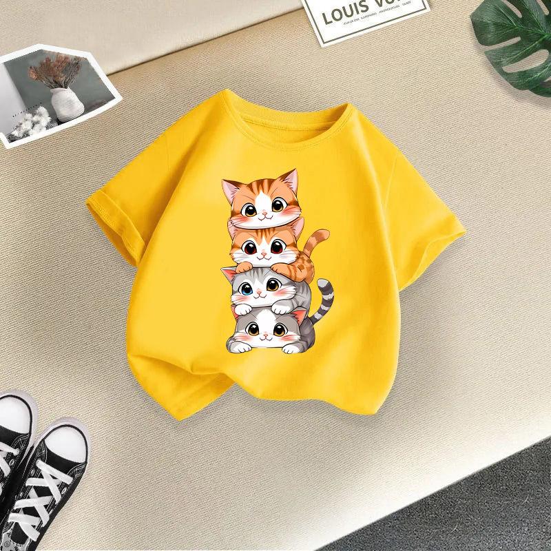 Children's Short-sleeved Boys'  Girls' T-shirts Cotton Summer Casual Tops
