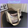 Womens Big Canvas Shoulder Bag With Zipper Top And Inner Organizer For Casual Street Style