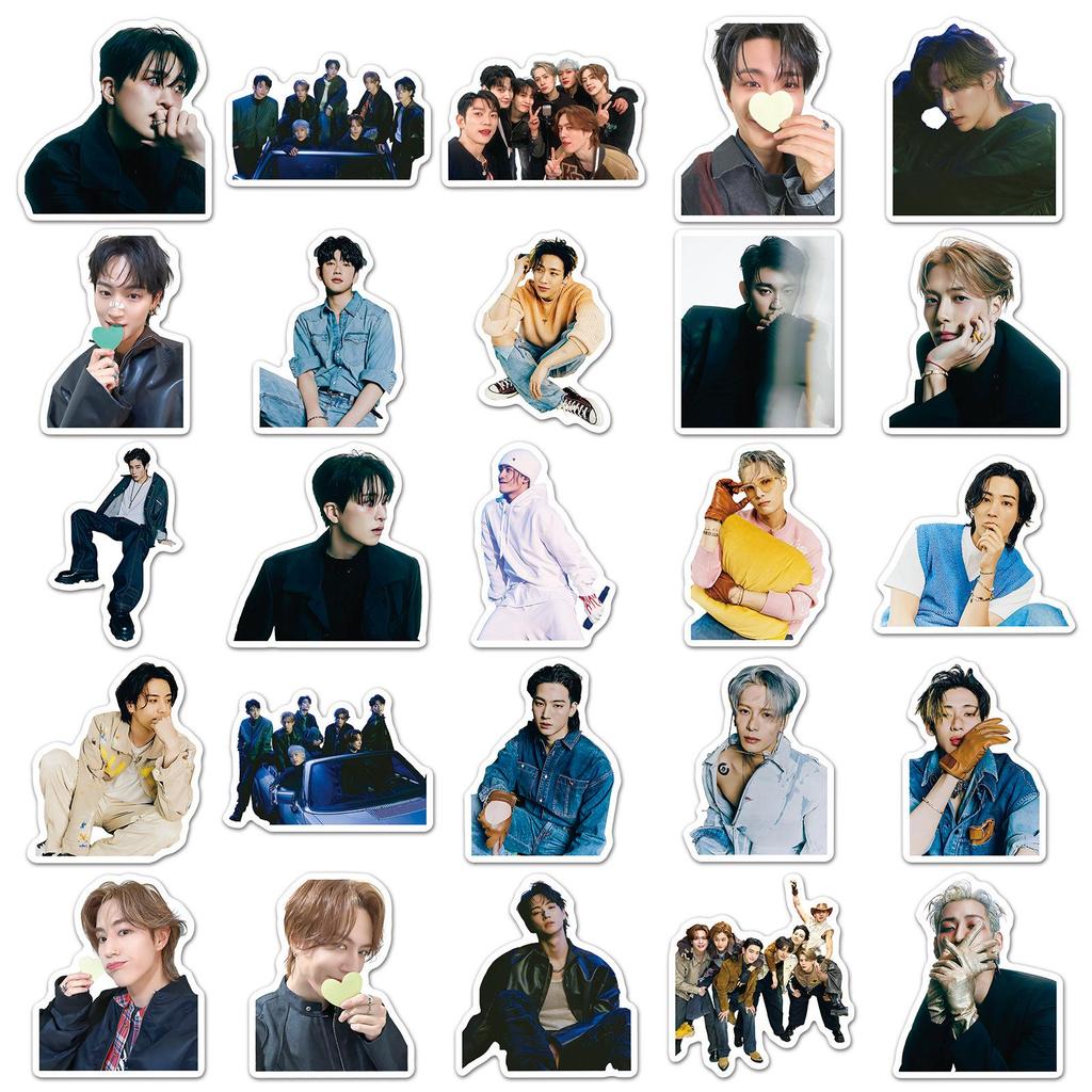 GOT7 Trendy Decorative Stickers - 50 Sheets for Suitcases, Thermos Cups, and Refrigerators