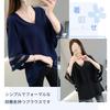 flare short loose short sleeve body cut and large for summer [LrisIuza Echo] Shirts, blouses, women's tops, office, casual, sleeves, V-neck, chiffon,