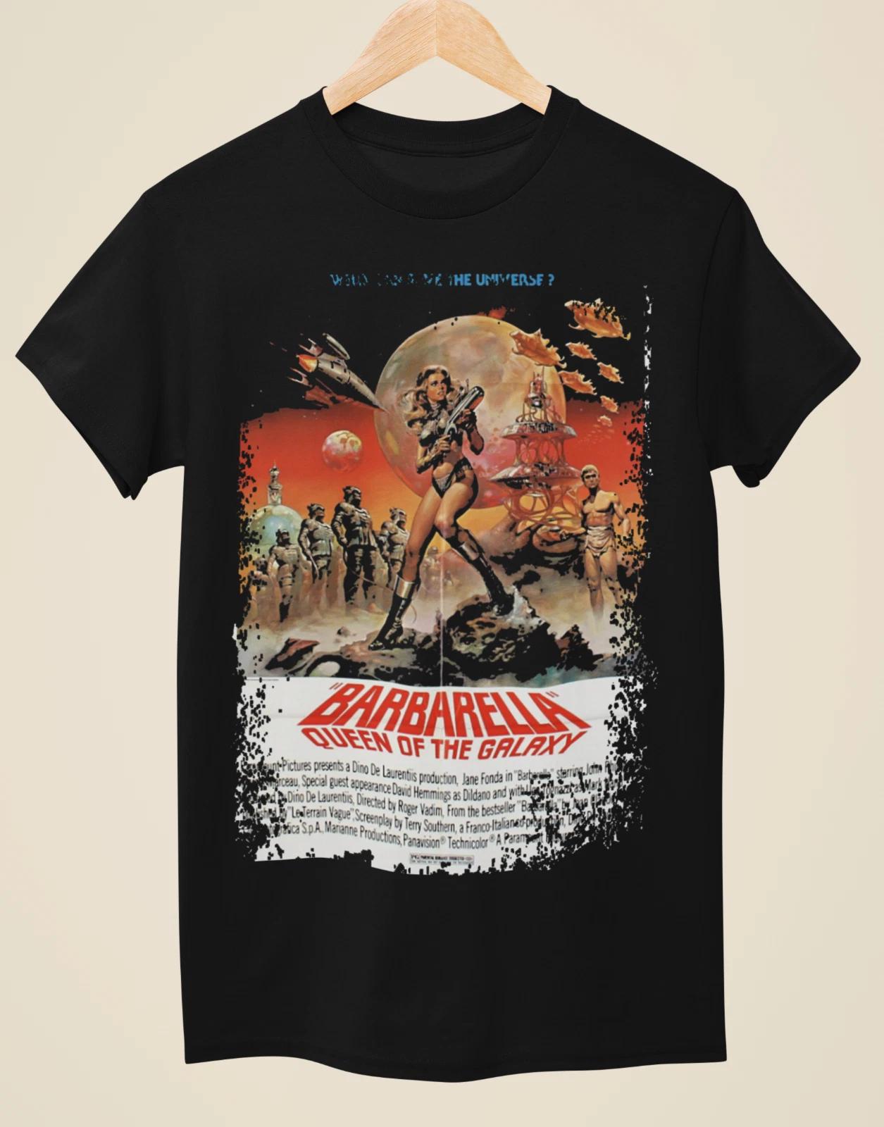 Barbarella - Movie Poster Inspired Unisex Black 100% Cotton T-shirt Mens Tees Top L