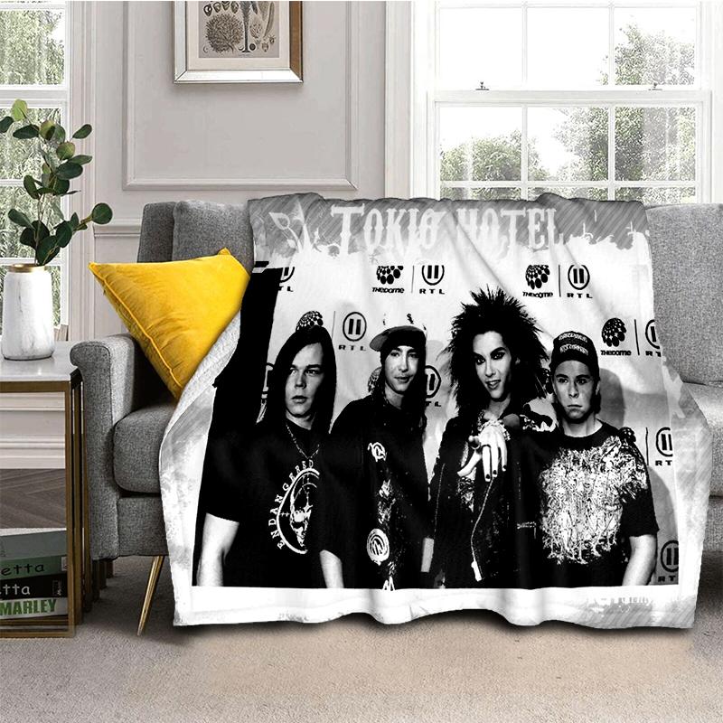 2025 New Style Tokio Hotel Rock Band Bill Tom Kaulitz Blanket,Soft Throw Blanket for Home Bedroom Bed Sofa Cover Kids Gift
