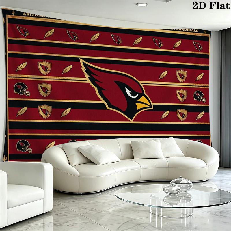 Arizona Cardinals Logo Wall Tapestry Aesthetic Wall Hanging Printed Fabric Blanket Decorative Tapestries for Bedroom Living Room Home Decor