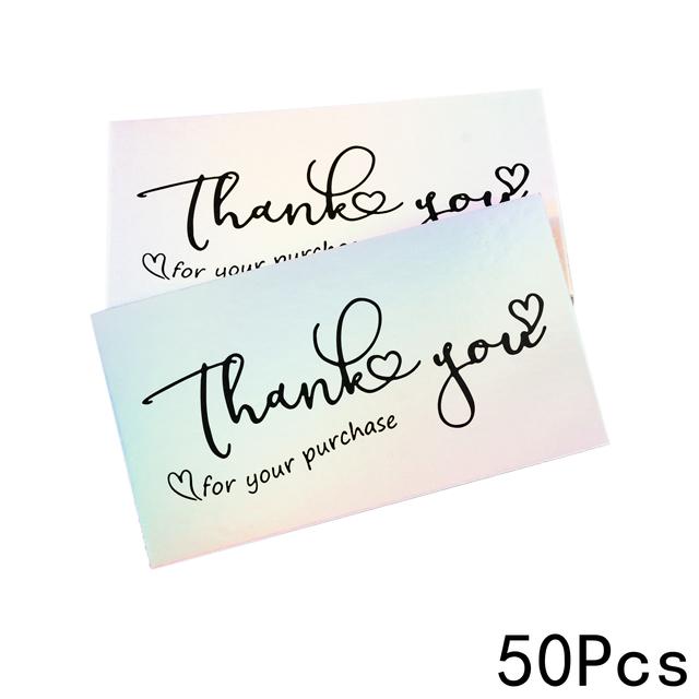 

Лазерные благодарственные открытки в нескольких стилях, 50 шт., за поддержку моего заказа для малого бизнеса, поздравительная открытка с благодарностью за покупку покупок