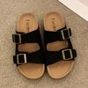 Fashion New Summer Fashion Women Cork Slippers Summer Classic Buckle Breathable Outdoor Casual Flip Flops Soft Footbed Leather Sandals