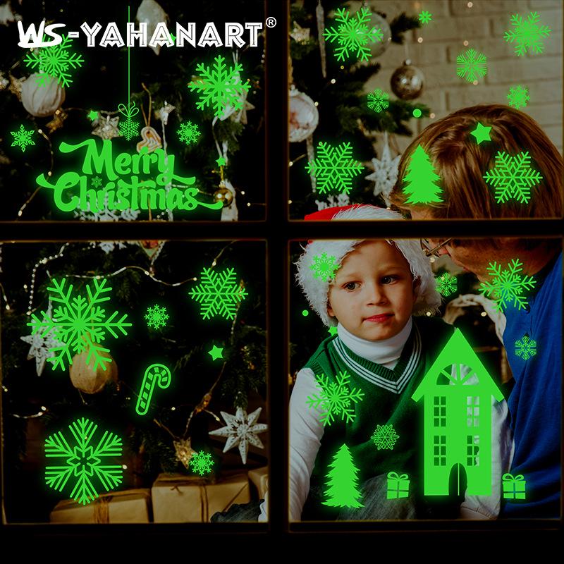 Luminous Snowflake Christmas Window Clings and Glass Stickers