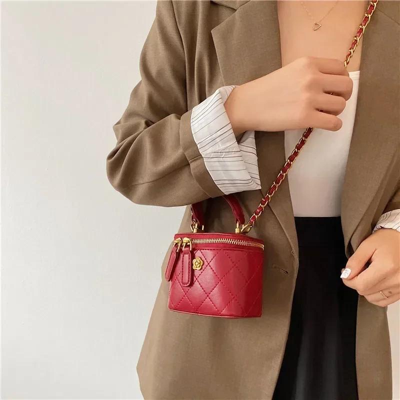 Small shoulder bag for women classic mini clutches feminine small square box crossbody chain metal bag