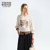 Teenie Weenie Women's Preppy Style Faux Two-Piece Plaid Sweatshirt