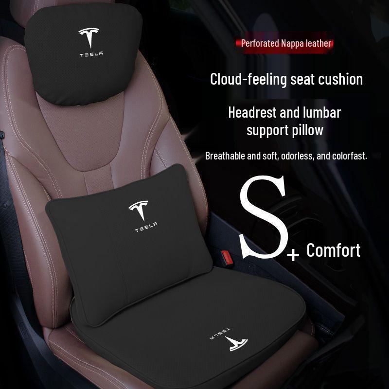 Tesla Car Headrest & Lumbar Support Cushion for Model 3/Y/S/X