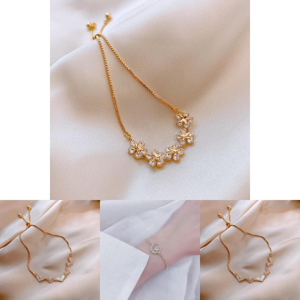 Flower Jewelry Hand Chain With Cubic Zirconia For Women Gift Occasion