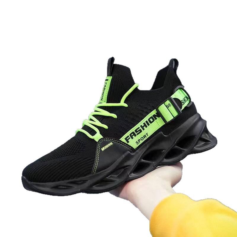 Men's Autumn Collection of Flying Woven Casual Shoes, Men's Outdoor Outsole Fashionable Korean Style Breathable Men's Shoes