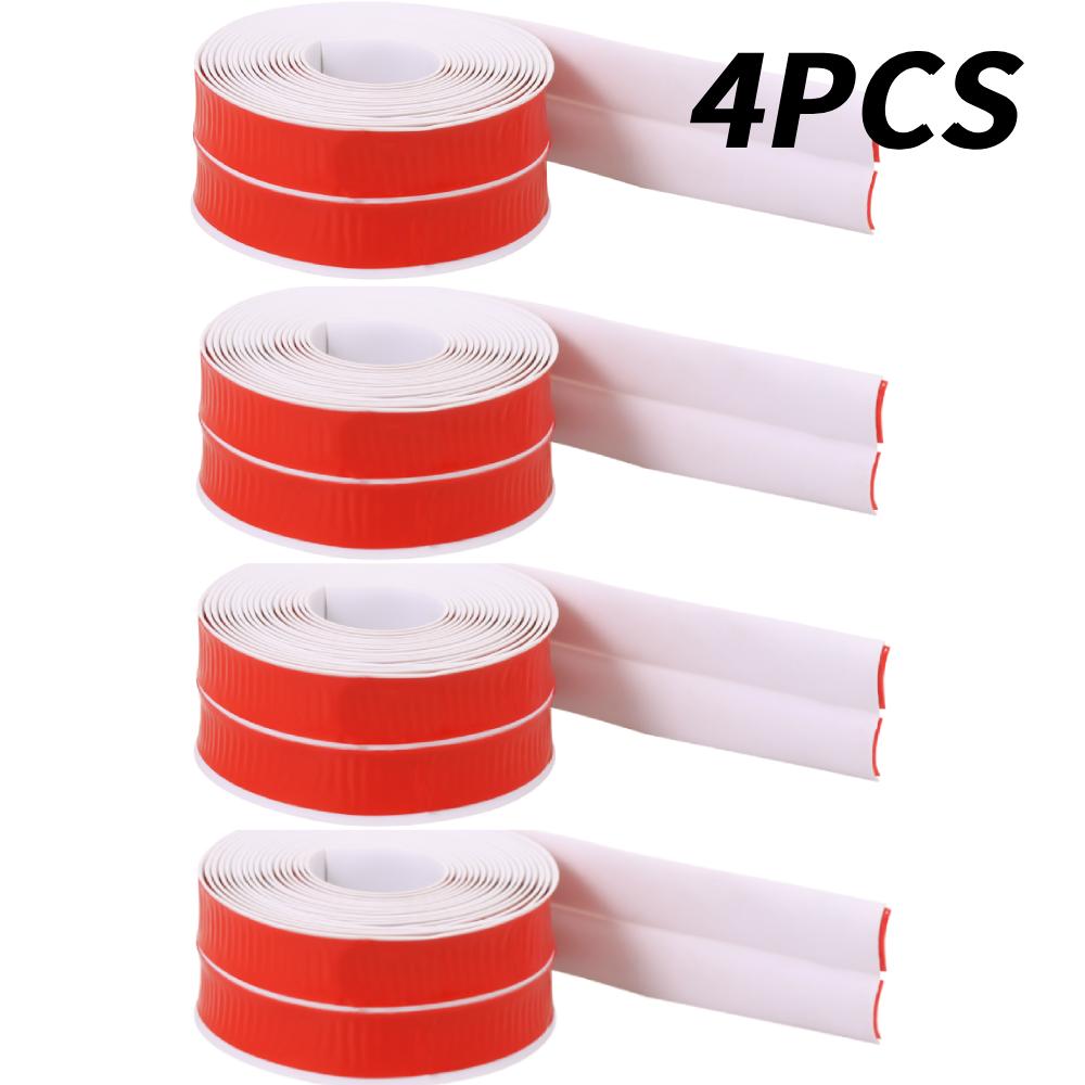 4 PCS Door Sealing Tape Self Adhesive PVC Wall Edge Trim Peel and Stick Corner Molding Door Seal Strip 5m X 60mm for Floor Home
