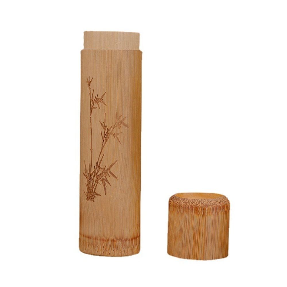 2PCS Healthy Pu'er Tea Box Chinese Style Tea Cans Tea Container Bamboo Tea Canister  Hotel