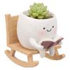 ABKP-Resin Flower Pot With Drainage Hole, Cute Smile Face Hanging Planter- Indoor Outdoor Home Garden Decor