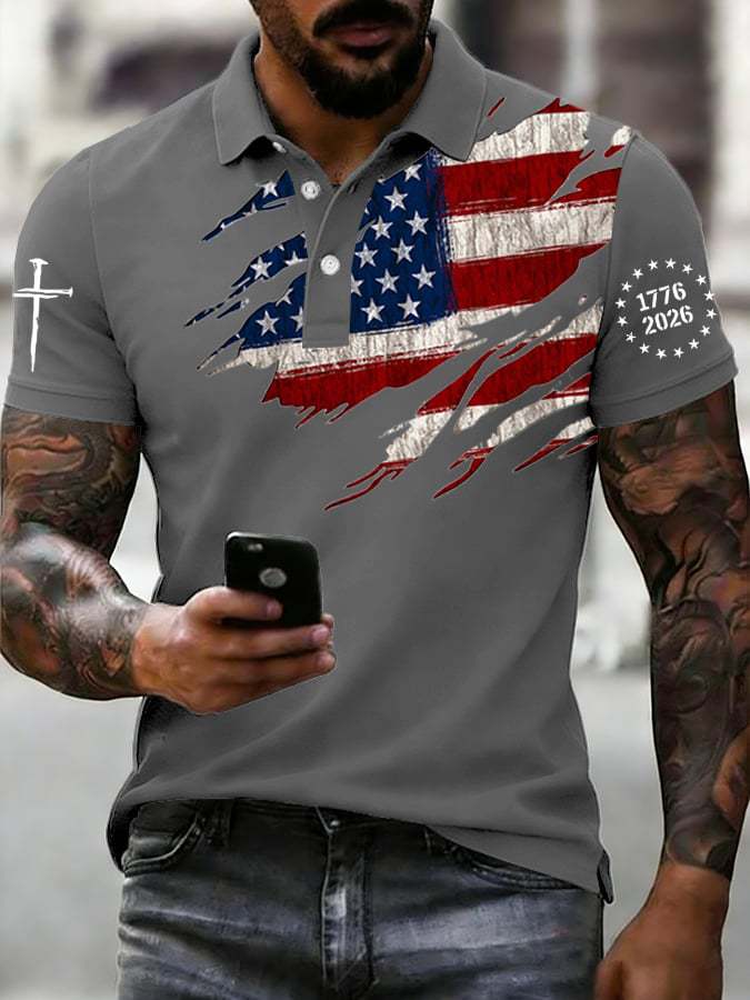 2026 Spring and Summer New Hot Selling Polo Shirt for Men with European and American Short Sleeves and Digital Printing