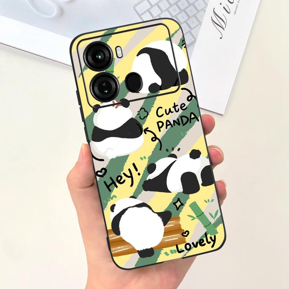 For Itel P40 P40+ P40 Plus Case Luxury Black Soft Silicone Bumper Phone Cover for ITEL P683L P662L Coques Panda Rabbit Goothic