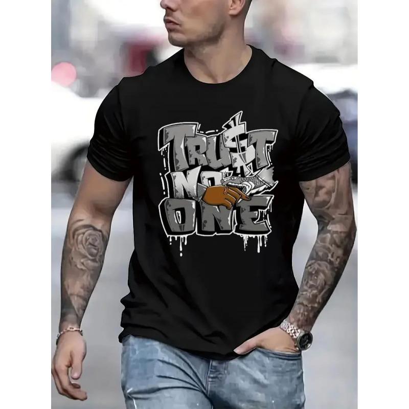 

European Size Casual Short-Sleeve T-Shirt for Larger Men - Soft, Adorable Top with a Comfy Round Neckline, Plus Size 4XL