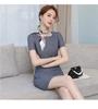 Spring/Summer Round Neck Mid-Length Professional Dress for Beauty Salon