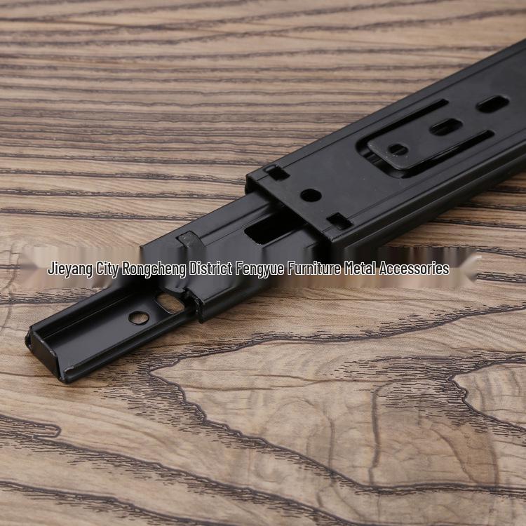 Silent Cold-Rolled Steel Ball Bearing Drawer Rail: 35-Wide Three-Section Slide for Wardrobe & Buffer Sliding Doors.