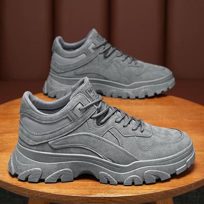 Herrenschuhe Neu Atmungsaktiv Arbeitsschutz mit dicker Sohle Rutschfest Cargo Schuhe Casual Papa Schuhe