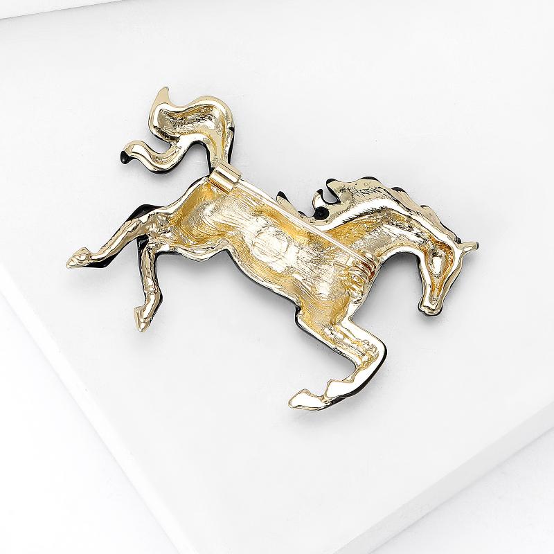 Fashion Enamel Animal Horse Brooches Pins For Women Clothing Coat Jewelry Accessories Gifts