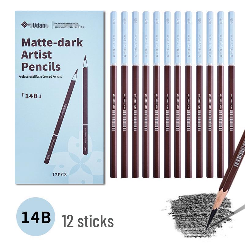 Ousidang Charcoal and Carbon Pencil Art Sketch Set - Speed Sketching with Dedicated Brushes, 14B & 16B