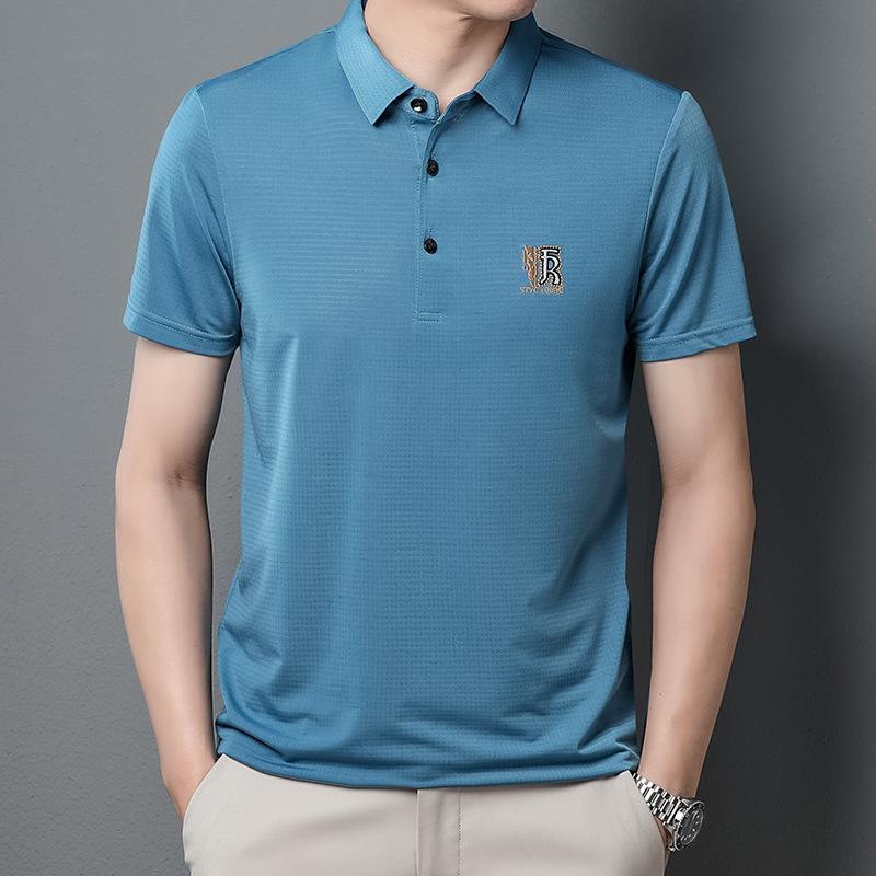 

Summer Men s T-shirt Casual Short-sleeved New Style Young and Middle-aged Lapel POLO Shirt Embroidered T-shirt Men s Half-sleeved T-shirt